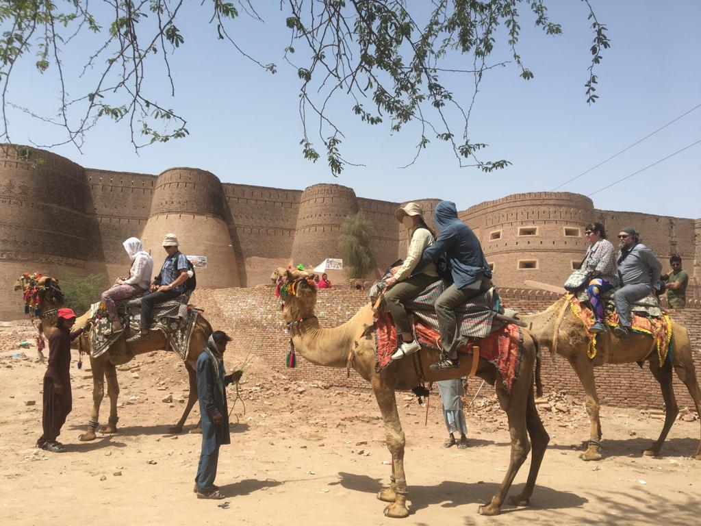 Camel riding at Derawar Fort