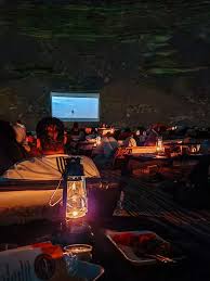 Open air cinema movie night desert